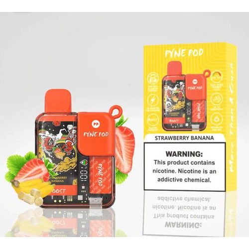 Pyne Pod Empty Strawberry Banana PYNE POD 8500 puffs – Insta Smoke And Vape